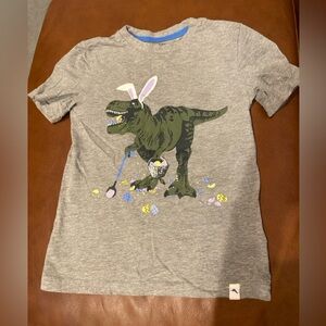 Tommy Bahama Gray T-Rex Easter Kids Tee Sz 5/6